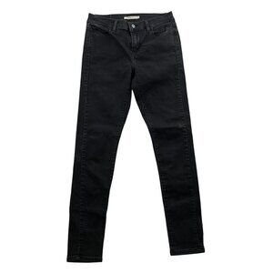 Levi's Womens 710 Super Skinny Jeans Size 29/30 Slim Black Denim Ankle Casual